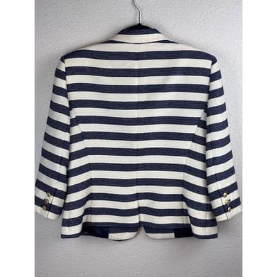 Copied - CRIMEAUX NAVY & WHITE STRIPED 3/4 SLEEVE BLAZER PLUS SIZE 14 - Thumbnail 5