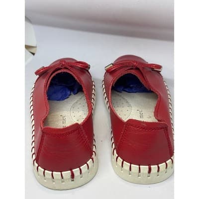 Bernie Mev Girls Red Leather TWK50 Loafer Slip On Bow Shoes Size 28 EU - Thumbnail 5