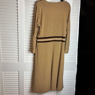 Michael Kors Womens Border Print Faux Wrap Dress, Marigold, Preloved Size 1X - Thumbnail 5