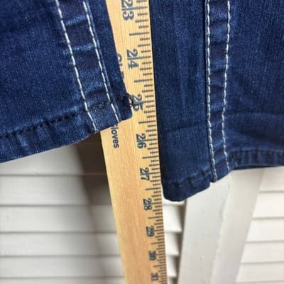 Seven7 Womens Jeans Size 14 Dark Wash White Thread Slim Straight NWT - Thumbnail 8