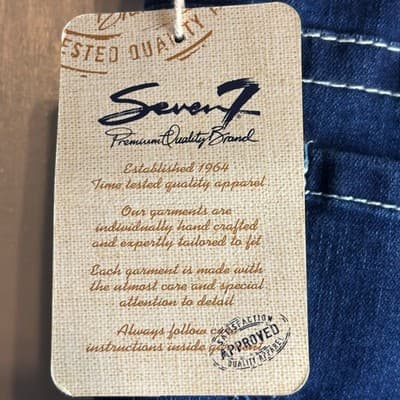 Seven7 Womens Jeans Size 14 Dark Wash White Thread Slim Straight NWT - Thumbnail 6