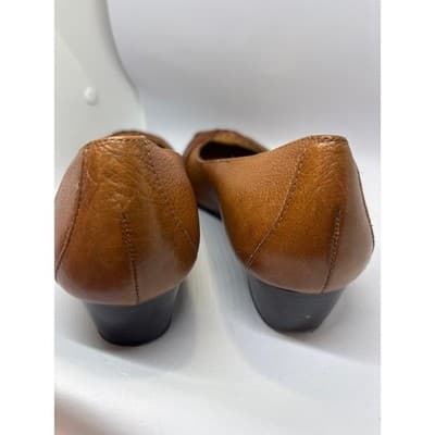 Nurture Women's Brown Leather Wedge Heels Braided Knot Round Toe Pumps Size 9.5 - Thumbnail 5