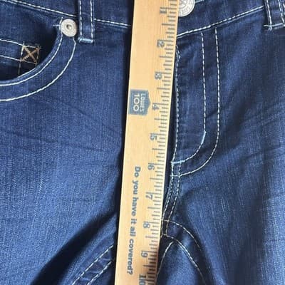 Seven7 Womens Jeans Size 14 Dark Wash White Thread Slim Straight NWT - Thumbnail 7