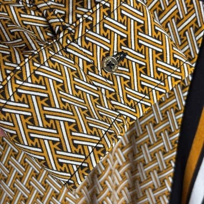Michael Kors Womens Border Print Faux Wrap Dress, Marigold, Preloved Size 1X - Thumbnail 10