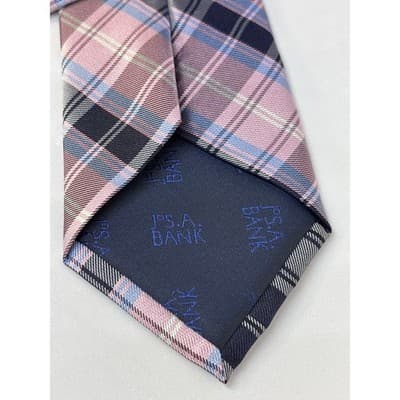 JOS. A. Bank Executive Collection Pink Navy Blue Mens Tie Preloved - Thumbnail 4