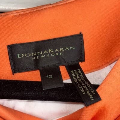 Donna Karan size 12 color block pencil dress orange multicolored Pre-Loved - Thumbnail 10