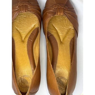 Nurture Women's Brown Leather Wedge Heels Braided Knot Round Toe Pumps Size 9.5 - Thumbnail 6