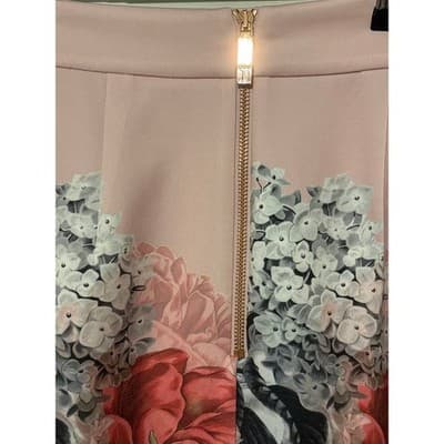 TED BAKER LONDON Soella Cutaway Skirt Palace Gardens Pink Flower Print Size 2 - Thumbnail 7