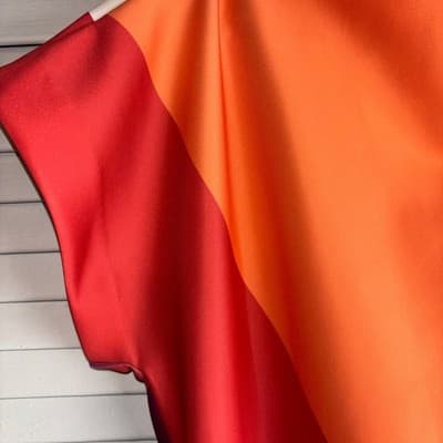 Donna Karan size 12 color block pencil dress orange multicolored Pre-Loved - Thumbnail 11