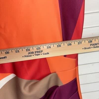 Donna Karan size 12 color block pencil dress orange multicolored Pre-Loved - Thumbnail 13