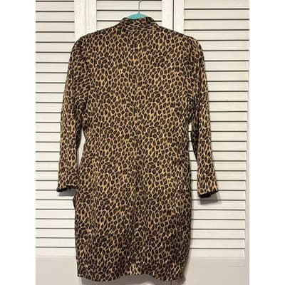 Dana Buchman Brown Leopard Print Silk Wrap Dress Women's Size 10 - Thumbnail 5