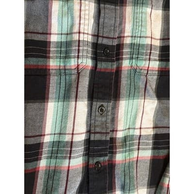 The North Face Shirt Mens Medium Green/Black Plaid Flannel Button Up Outdoor - Thumbnail 5