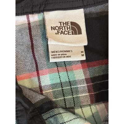 The North Face Shirt Mens Medium Green/Black Plaid Flannel Button Up Outdoor - Thumbnail 3