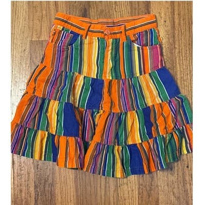 Girls Children's Place Corduroy Bright Mult Color Adjustable Waist Skirt Size 8