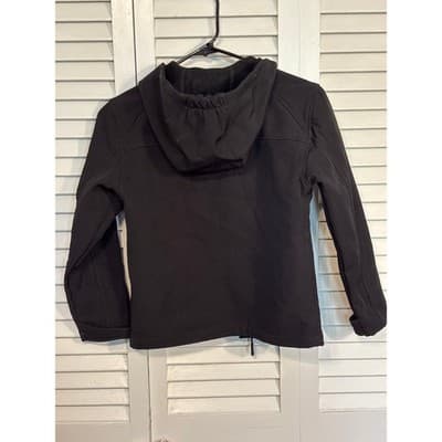 SIZE 7 REEBOK BLACK LIGHT HOODED JACKET Multiple Pockets - Thumbnail 6