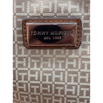 Tommy Hilfiger Signature Logo Crossbody Purse Khaki/Gold Shoulder Bag Square - Thumbnail 2