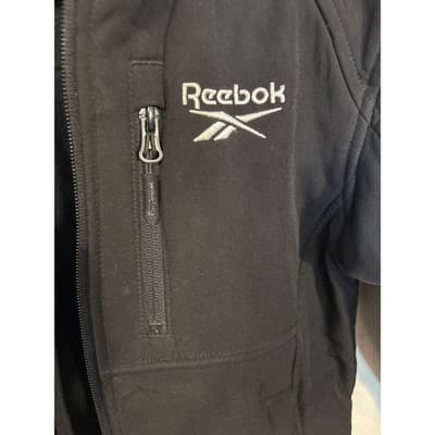 SIZE 7 REEBOK BLACK LIGHT HOODED JACKET Multiple Pockets - Thumbnail 3