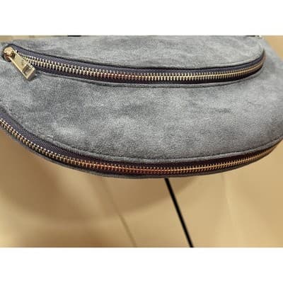 Sondra Roberts Squared Vegan Leather Blue Suede Clutch Shoulder Purse - Thumbnail 5