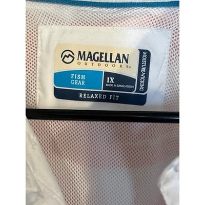 Magellan Shirt Womens Size 1X Fish Gear Vented American Flag Button Short Sleeve - Thumbnail 3