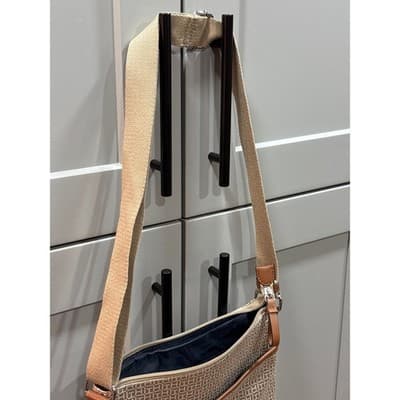 Tommy Hilfiger Signature Logo Crossbody Purse Khaki/Gold Shoulder Bag Square - Thumbnail 10