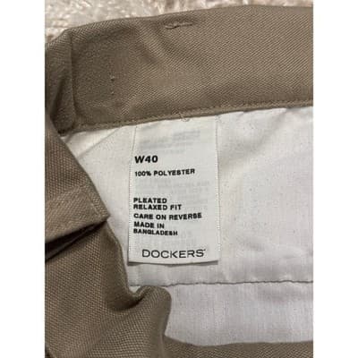Chino Mens Dockers Pleated Relaxed Fit Polyester Size 40 - Thumbnail 3