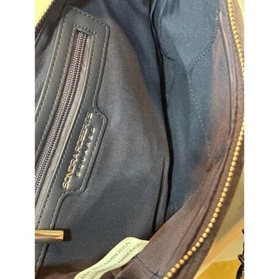 Sondra Roberts Squared Vegan Leather Blue Suede Clutch Shoulder Purse - Thumbnail 7