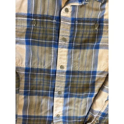REI Co-op Shirt Mens Medium Green Blue Plaid Long Sleeve Button Up Hiking - Thumbnail 3