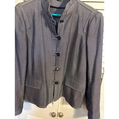 Company Ellen Tracy Black/White Blazer Jacket Size 12 Pre Loved - Thumbnail 2