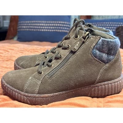 Clark Collection Bootie Boot Lace and Zipper Closure Green Size 5.5 - Thumbnail 3