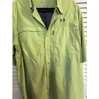 Under Armour Loose Heat Gear Size 2XL Green Fishing shirt - Thumbnail 5