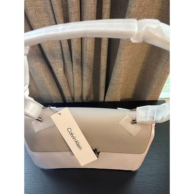 NWT CALVIN KLEIN CLOVE TRIPLE COMPARTMENT TOTE SHOULDER BAG GRAY - Thumbnail 3