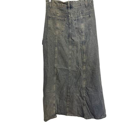 Shein Ankle Length Long Denim Skirt Size 4 - Thumbnail 3