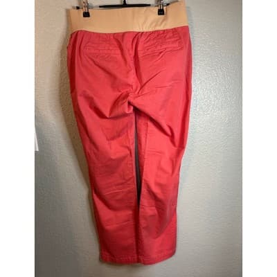 GAP MATERNITY BEST GIRLFRIEND PANTS SIZE 6 ORANGE CORAL STRETCH - Thumbnail 2