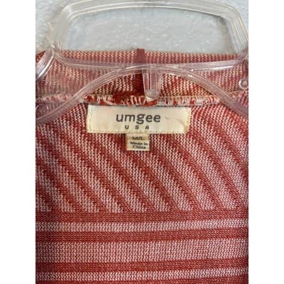 Umgee Women's Aztec Vest Cardigan Orange and White Size M/L - Thumbnail 3