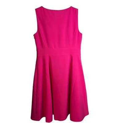 NWT Evan Picone Black Lable Hot Pink Sleeveless A-Line Dress Size 10 - Thumbnail 2