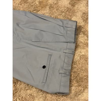 Roundtree & Yorke Pants Mens 32X30 Baby Blue Flat Front Chino Relaxed Fit Cotto - Thumbnail 3