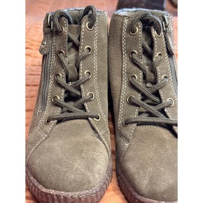 Clark Collection Bootie Boot Lace and Zipper Closure Green Size 5.5 - Thumbnail 2
