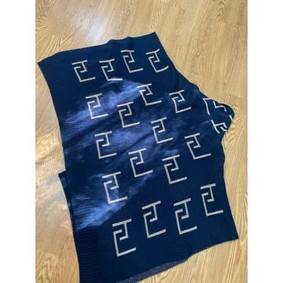 Sisters Navy and Gold Poncho Sweater Cardigan One Size