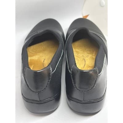CLARKS CORA CHARM BLACK LEATHER SLIP ON FLAT SIZE 7.5 - Thumbnail 3