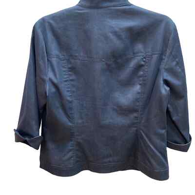 TRIBELLA INDIGO BLUE DENIM SWING JACKET BLAZER Size 10 - Thumbnail 4