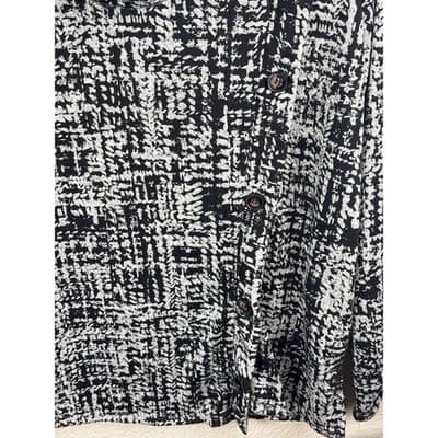 I.N. Studio Womens New $89 Cowl Turtleneck Sweater Size Medium Black/White NWT - Thumbnail 3