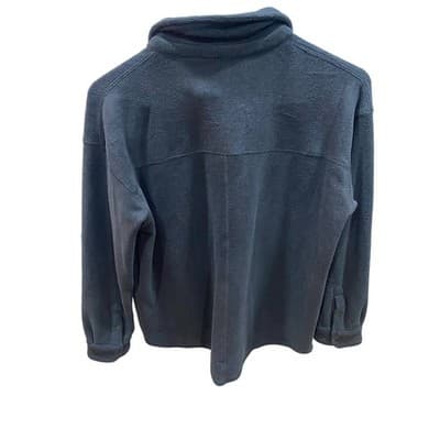 Splendid Sundown Medium RN15741 black fleece button down. Sustainable. Soft!! - Thumbnail 3