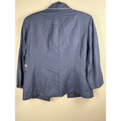 Vtg Jessica Howard Womens Navy Cottage Core Lady Jacket Blazer Size 8 - Thumbnail 4