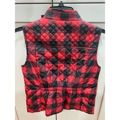 Jessica Simpson Big Girls Size 14/16 Sleeveless Quilted Buffalo Plaid Vest - Thumbnail 3