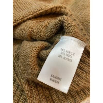 Classiques Entier Brown Alpaca Blend Button Front Poncho Cardigan Sweater Large - Thumbnail 4