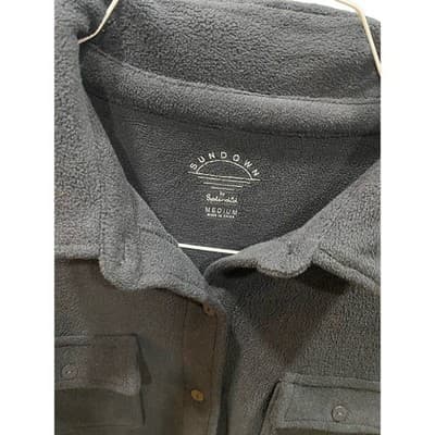 Splendid Sundown Medium RN15741 black fleece button down. Sustainable. Soft!! - Thumbnail 5