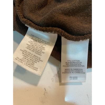 Y2K Jones NY Brown Velour Gold Zip Up Sweatshirt Size Large - Thumbnail 5