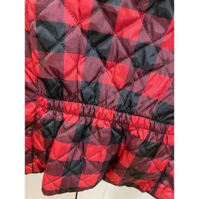 Jessica Simpson Big Girls Size 14/16 Sleeveless Quilted Buffalo Plaid Vest - Thumbnail 4