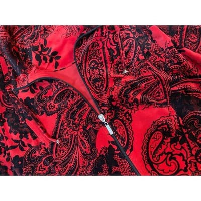 Allison Daley red/black zip up jacket size Medium - Thumbnail 2