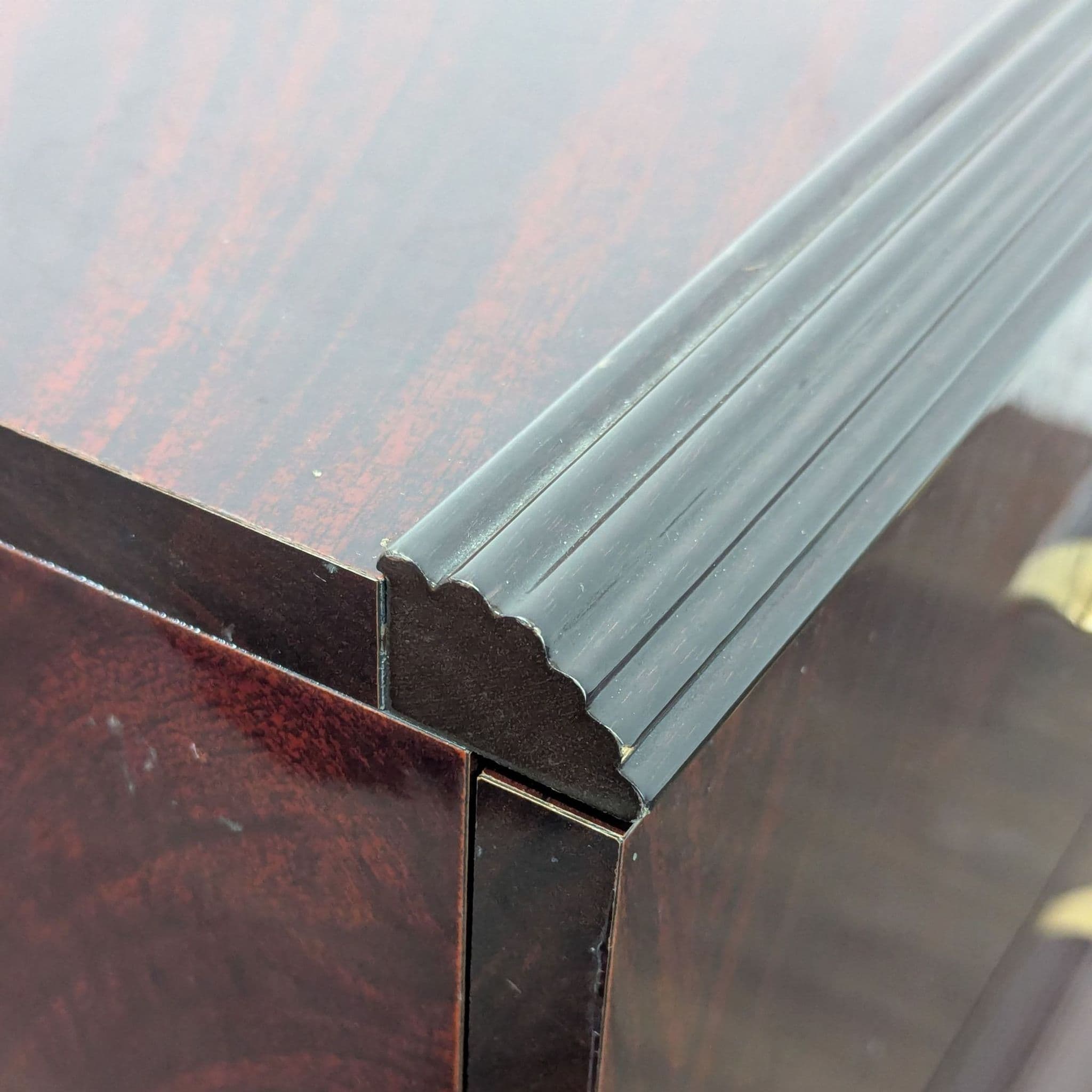 Two Drawer Nightstand with Wood and Metal Handles - Thumbnail 5